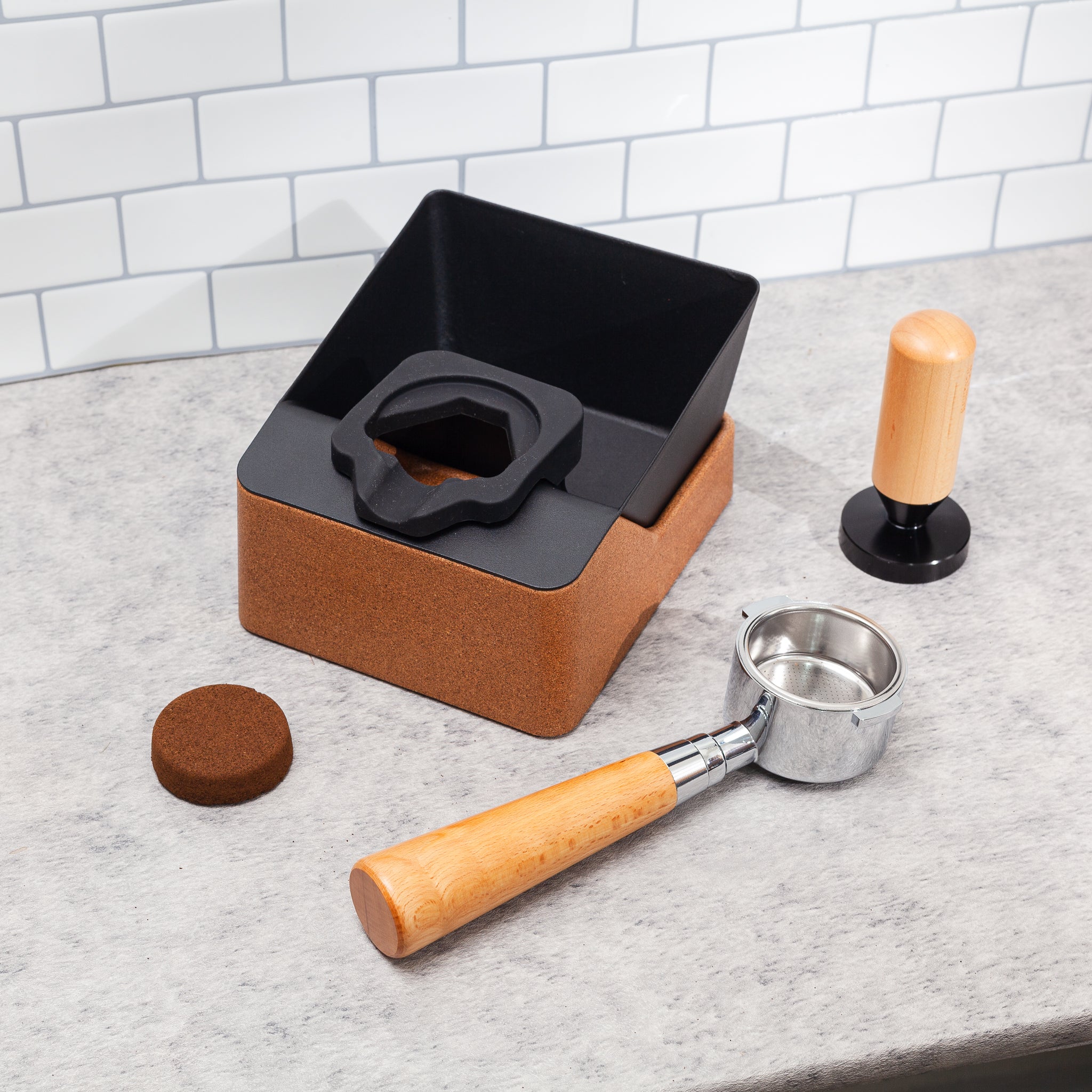 A Knock Box + Tamping Station All-In-One